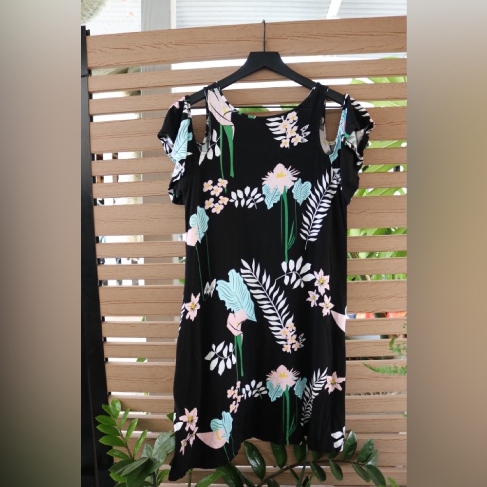 Fighting Eel Ava Sky Floral Black Women's Dress - Picture 2 of 4